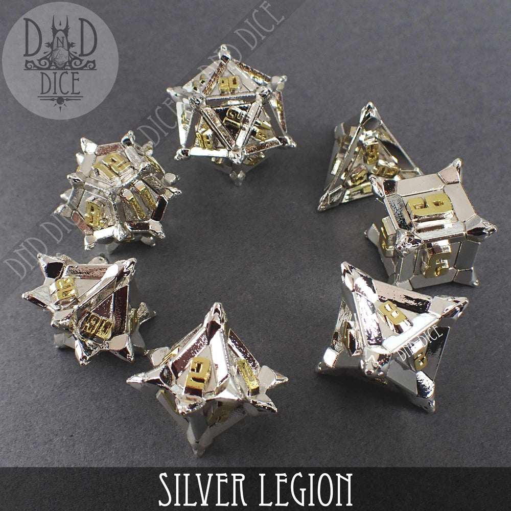 Silver Legion Metal Dice Set (Online Order Only)