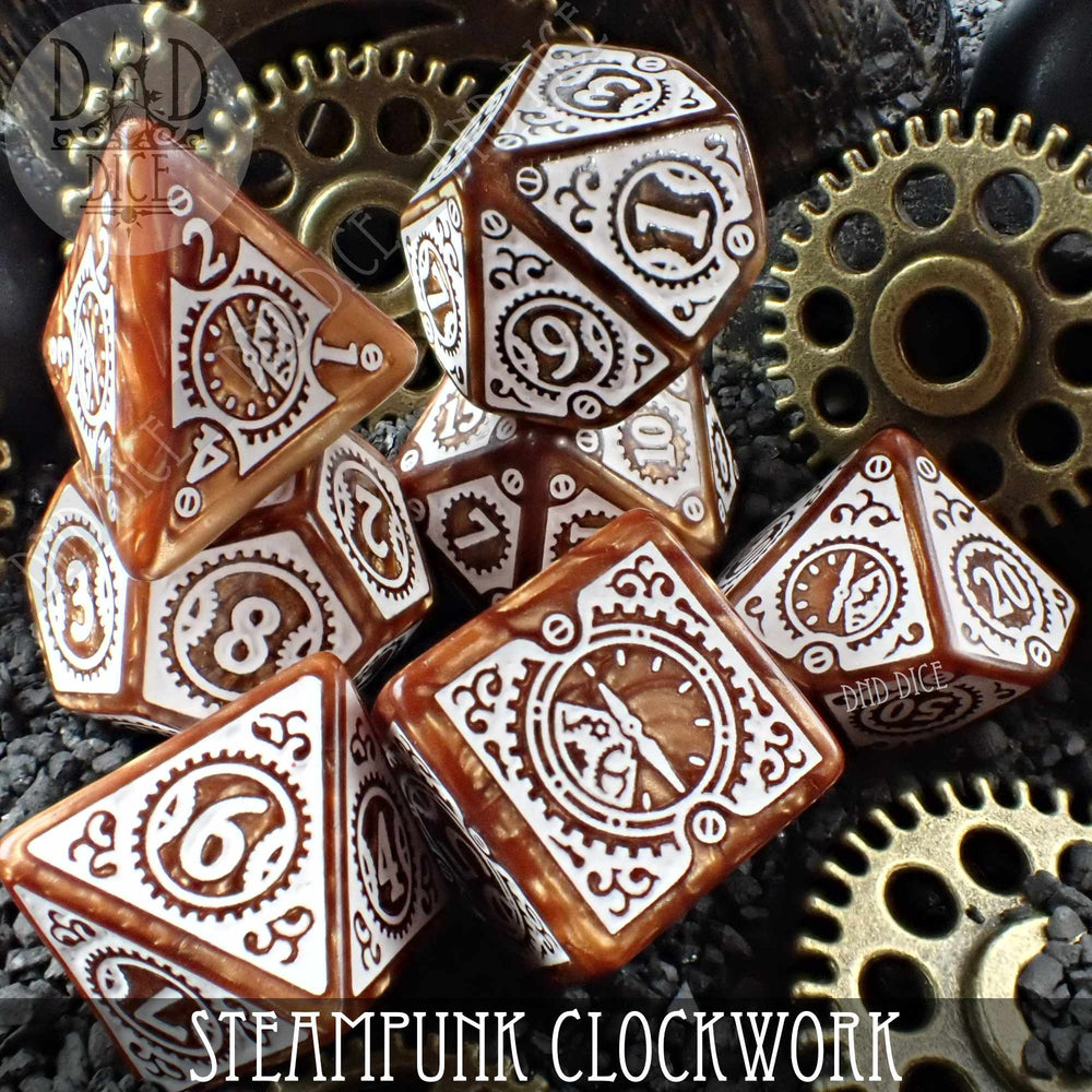 Steampunk Clockwork Caramel Dice Set (Online Order Only)