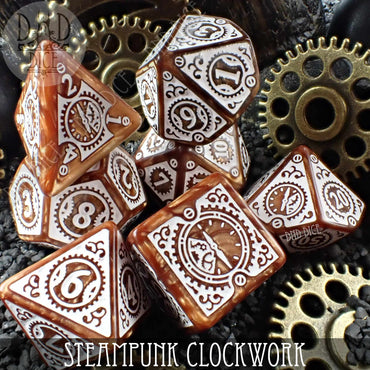 Steampunk Clockwork Caramel Dice Set (Online Order Only)
