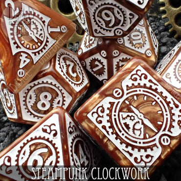 Steampunk Clockwork Caramel Dice Set (Online Order Only)
