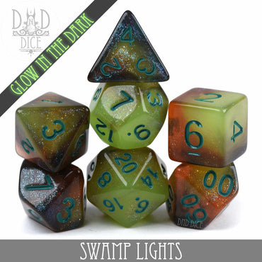 Swamp Lights Glow in the Dark Dice Set (Online Order Only)