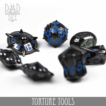 Torture Tools Blue - Metal Dice Set (Online Order Only)