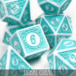 Tribal Coral Dice Set (Online Order Only)