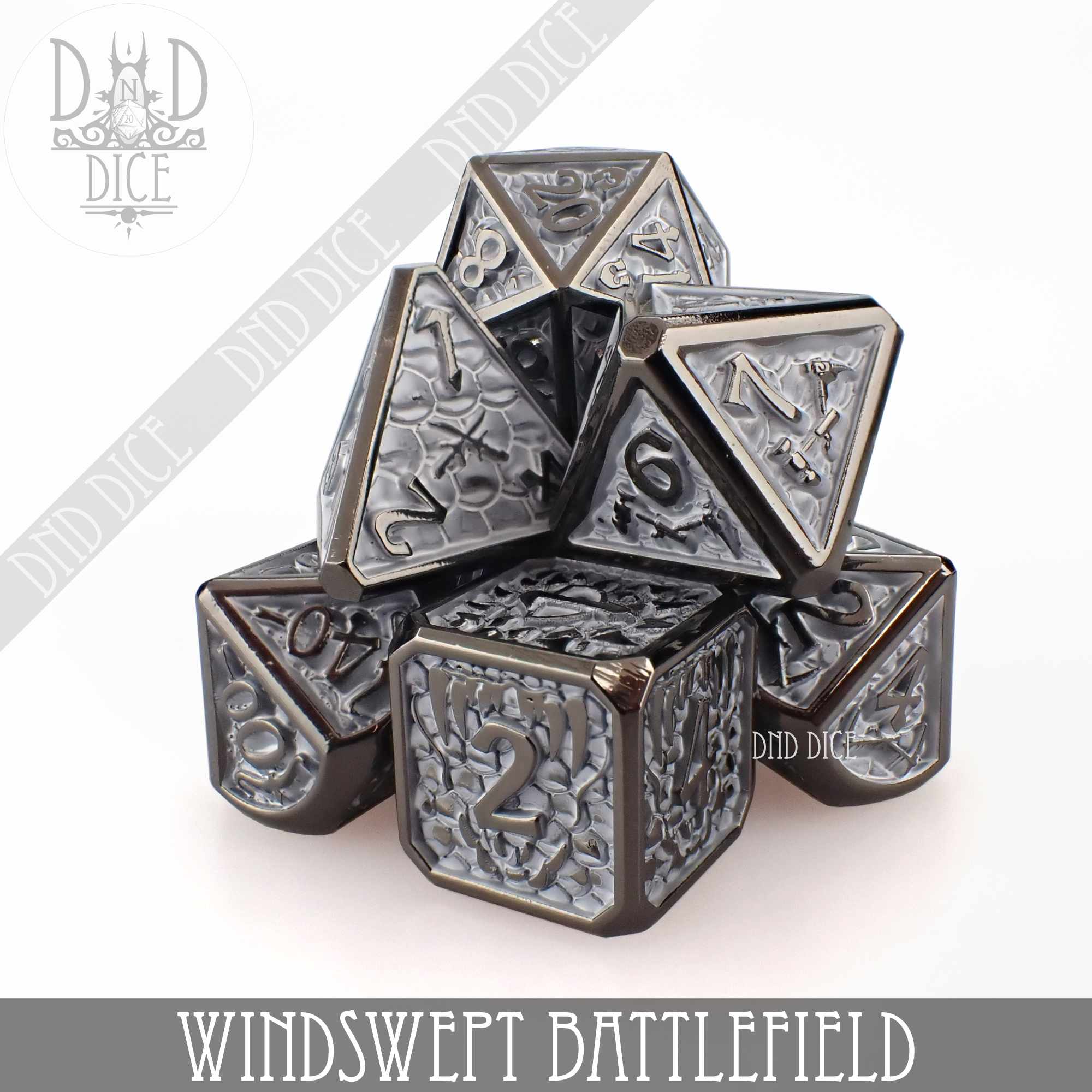 Windswept Battlefield Metal Dice Set (Online Order Only)