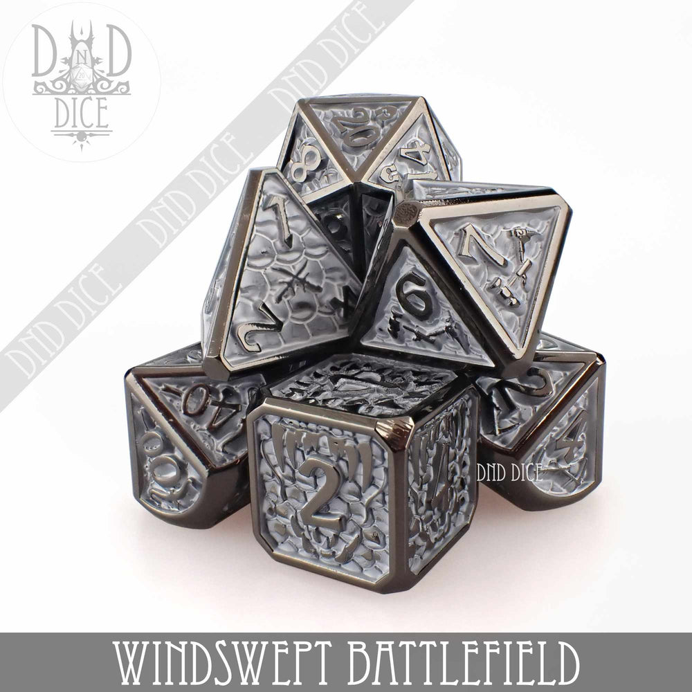 Windswept Battlefield Metal Dice Set (Online Order Only)