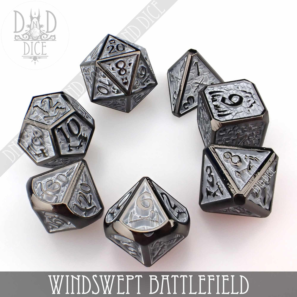 Windswept Battlefield Metal Dice Set (Online Order Only)