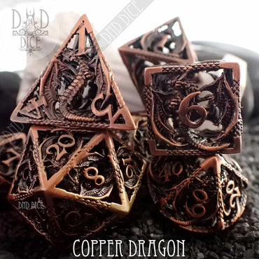Copper Dragon Metal Dice Set (Gift Box) (Online Order Only)