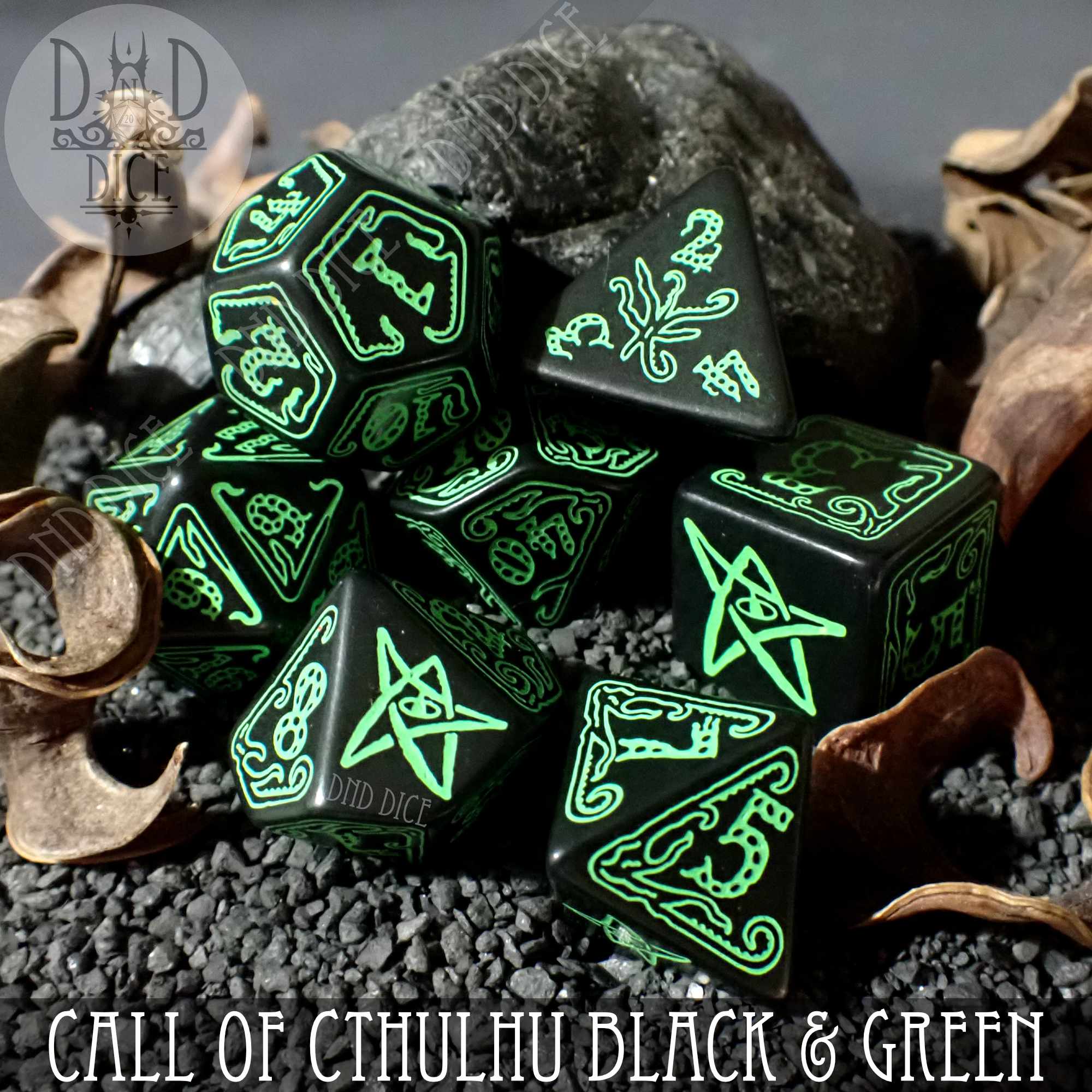 Call of Cthulhu Black & Green Dice Set (Online Order Only)