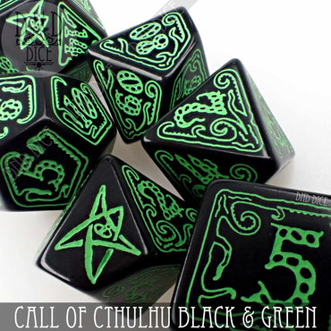 Call of Cthulhu Black & Green Dice Set (Online Order Only)