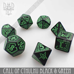 Call of Cthulhu Black & Green Dice Set (Online Order Only)