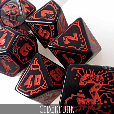 CyberPunk Blood over Chrome Dice Set (Online Order Only)