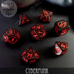 CyberPunk Blood over Chrome Dice Set (Online Order Only)