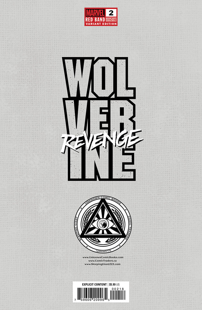 Wolverine Revenge #2 Red Band [Polybagged] Explicit Content Unknown Comics Exclusive Tyler Kirkham Virgin Var (09/25/2024) (ONLINE ORDER ONLY)