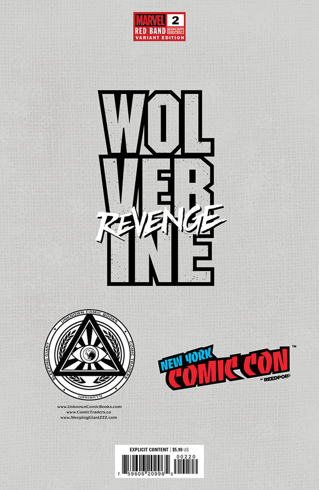 Wolverine Revenge #2 Red Band [Polybagged] Explicit Content Unknown Comics Exclusive Tyler Kirkham Virgin Nycc 2024 Var (10/23/2024) (ONLINE ORDER ONLY)