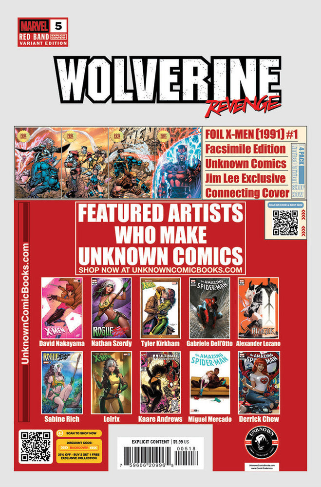 [Signed by Hickman] Wolverine: Revenge - Red Band #5 Unknown Comics Kirkham Convention Exclusive Var Explicit Content [INST] (ONLINE ORDER ONLY)