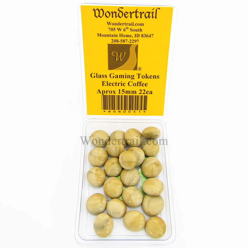 WON0051 Electric Coffee Gaming Counter Tokens Aprox 15mm Pack of 22 (ONLINE ORDER ONLY)