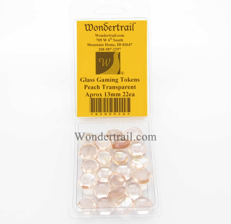 WON0056 Peach Transparent Gaming Counter Tokens Aprox 13mm Pack of 22 (ONLINE ORDER ONLY)