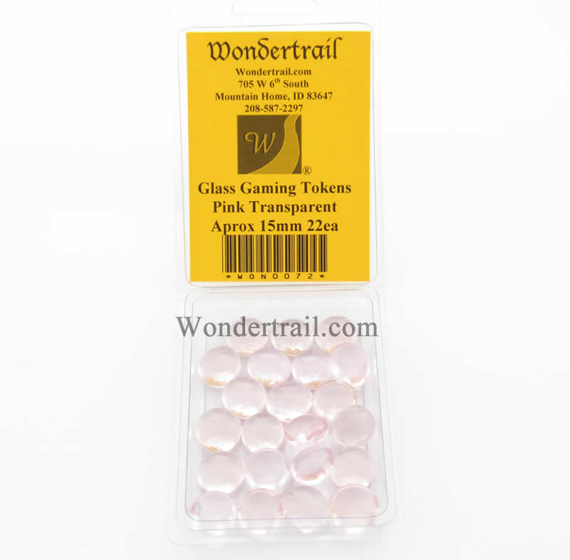 WON0072 Pink Transparent Gaming Counter Tokens Aprox 15mm Pack of 22 (ONLINE ORDER ONLY)