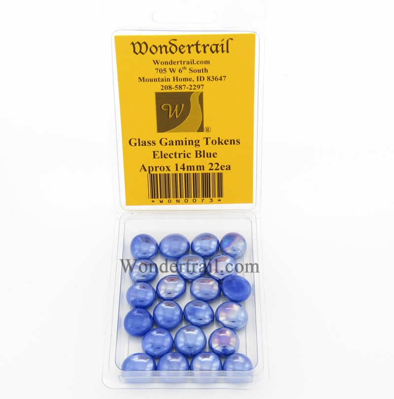 WON0073 Electric Blue Gaming Counter Tokens Aprox 14mm Pack of 22 (ONLINE ORDER ONLY)