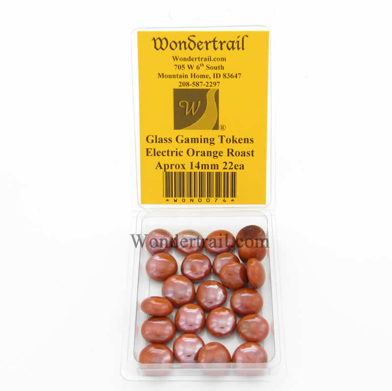 WON0074 Electric Orange Roast Gaming Counter Tokens Aprox 14mm Pack of 22 (ONLINE ORDER ONLY)