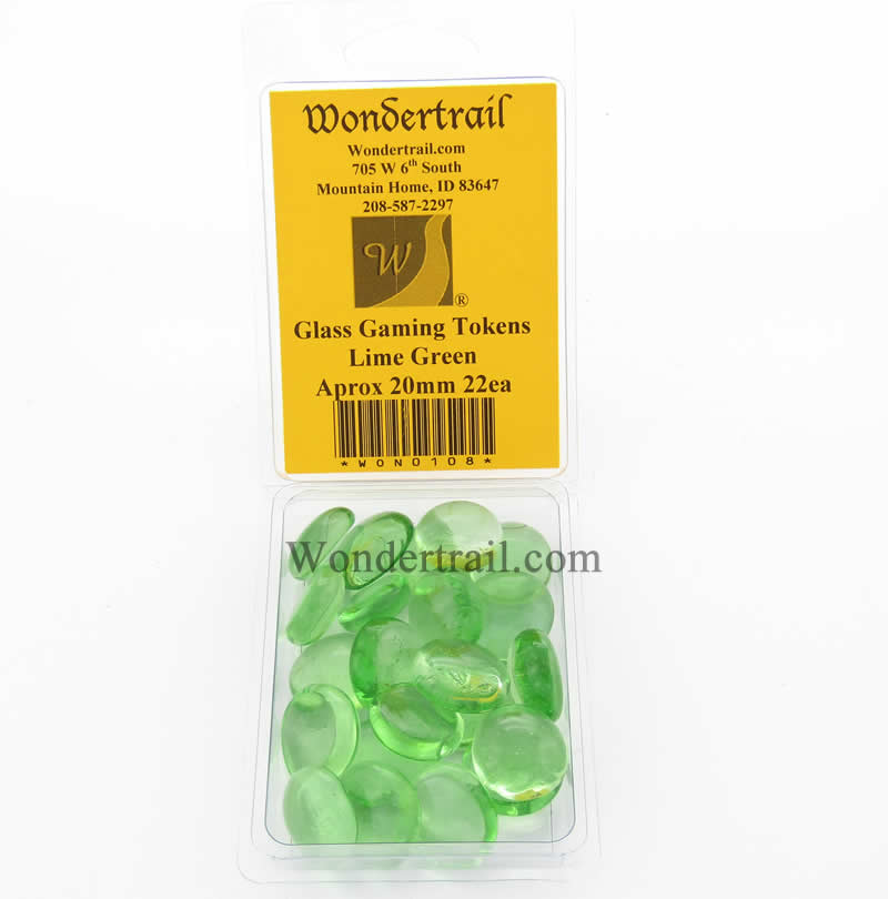 WON0108 Lime Green Gaming Counter Tokens Aprox 20mm Pack of 22 (ONLINE ORDER ONLY)