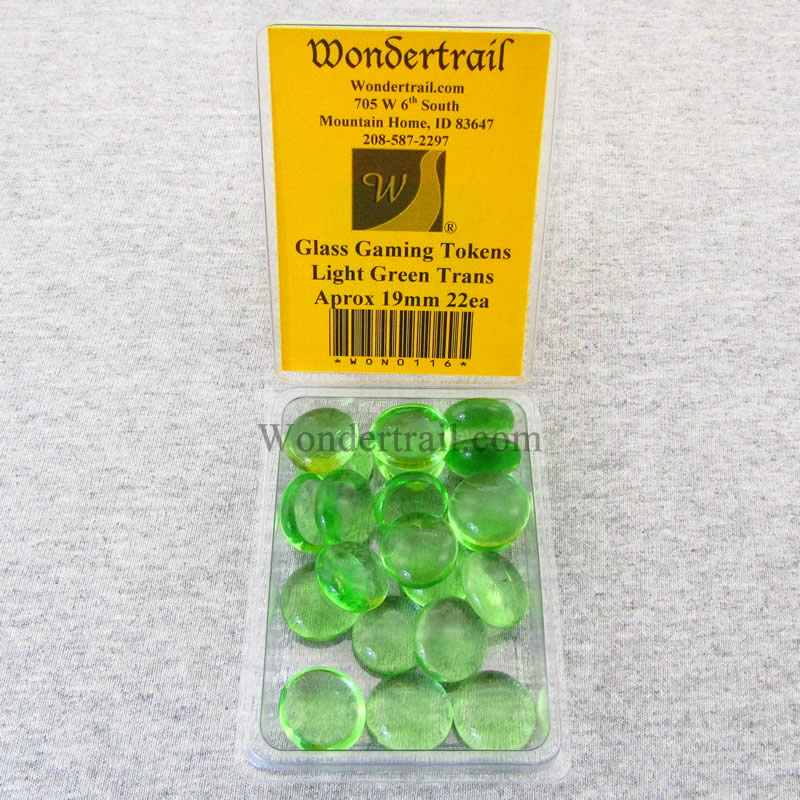 WON0116 Light Green Transparent Gaming Counter Tokens Aprox 20mm Pack of 22 (ONLINE ORDER ONLY)