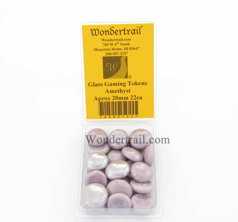 WON0132 Amethyst Gaming Counter Tokens Aprox 20mm Pack of 22 (ONLINE ORDER ONLY)