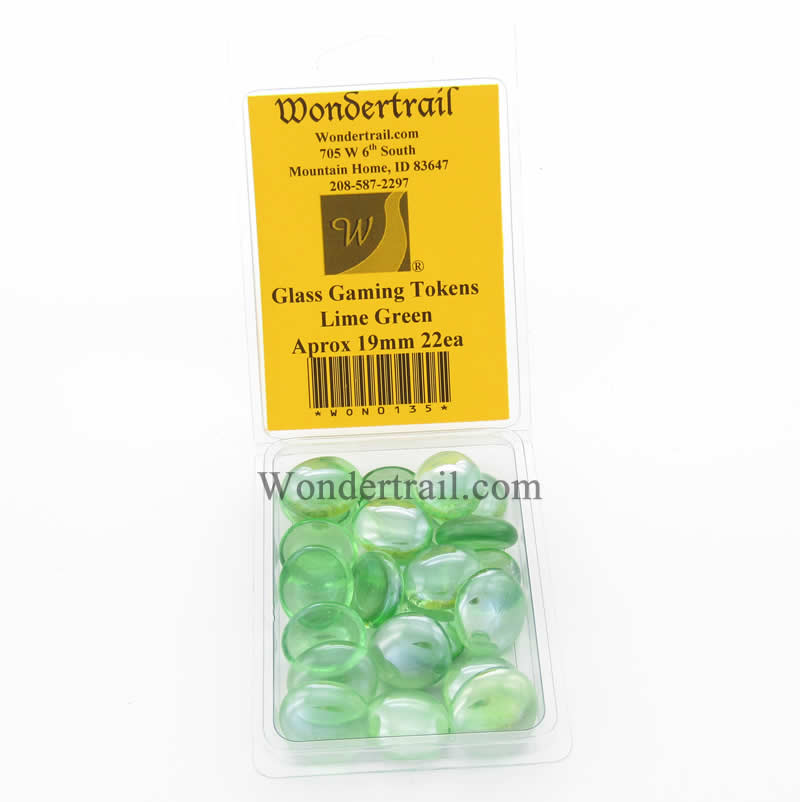 WON0135 Lime Green Gaming Counter Tokens Aprox 19mm Pack of 22 (ONLINE ORDER ONLY)