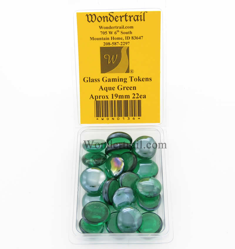 WON0136 Aqua Green Gaming Counter Tokens Aprox 19mm Pack of 22 (ONLINE ORDER ONLY)