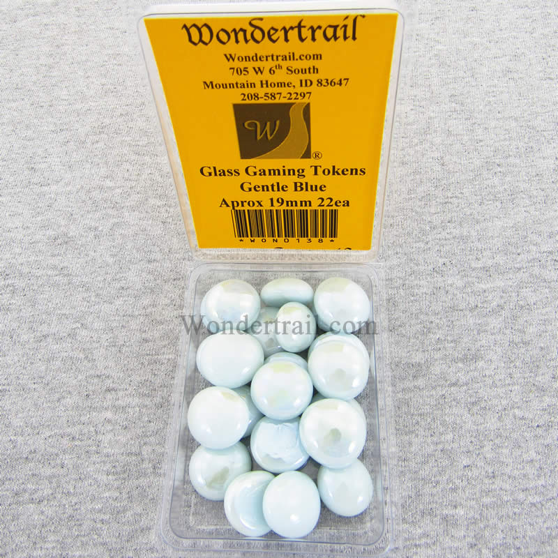WON0138 Gentle Blue Gaming Counter Tokens Aprox 19mm Pack of 22 (ONLINE ORDER ONLY)