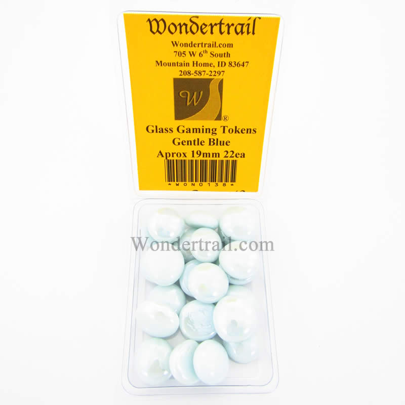 WON0138 Gentle Blue Gaming Counter Tokens Aprox 19mm Pack of 22 (ONLINE ORDER ONLY)