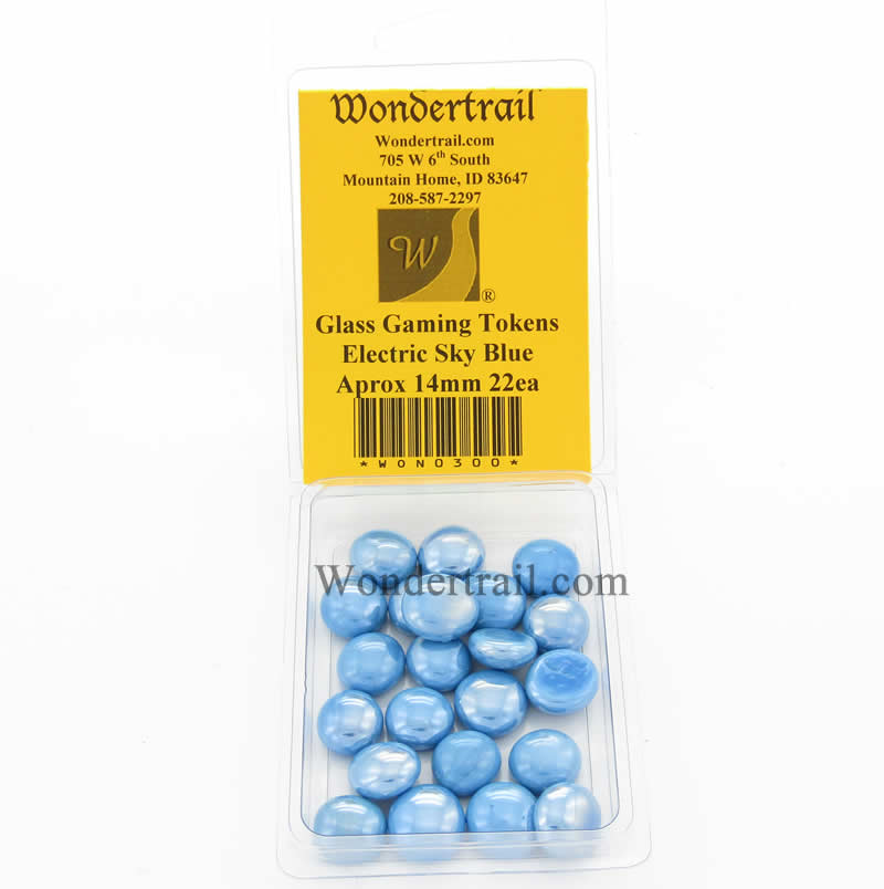 WON0300 Electric Sky Blue Gaming Counter Tokens Aprox 14mm Pack of 22 (ONLINE ORDER ONLY)