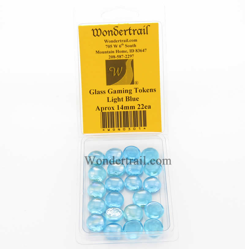 WON0301 Light Blue Gaming Counter Tokens Aprox 14mm Pack of 22 (ONLINE ORDER ONLY)