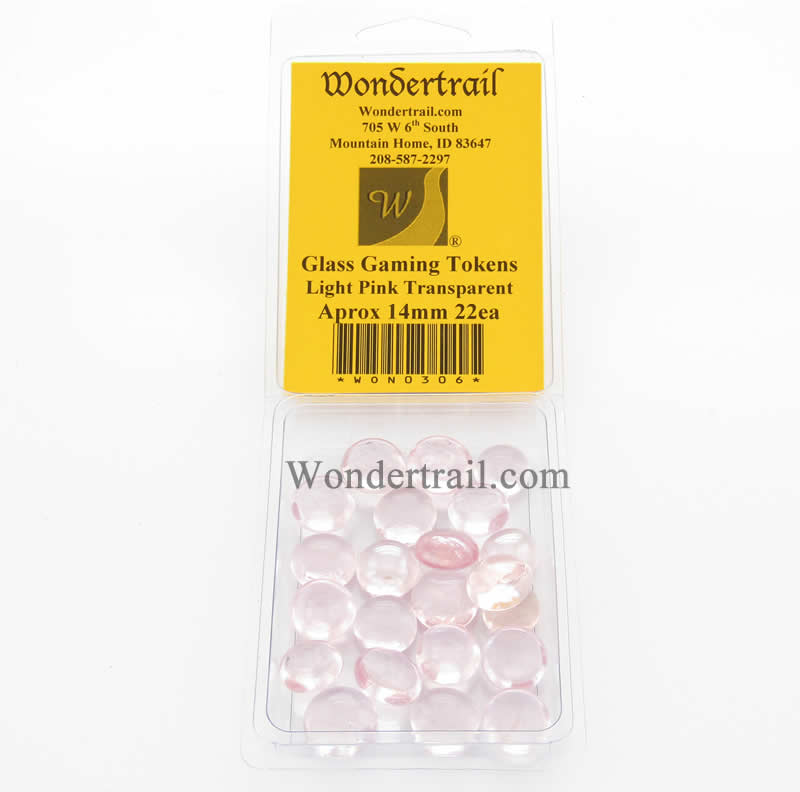 WON0306 Light Pink Transparent Gaming Counter Tokens Aprox 14mm Pack of 22 (ONLINE ORDER ONLY)