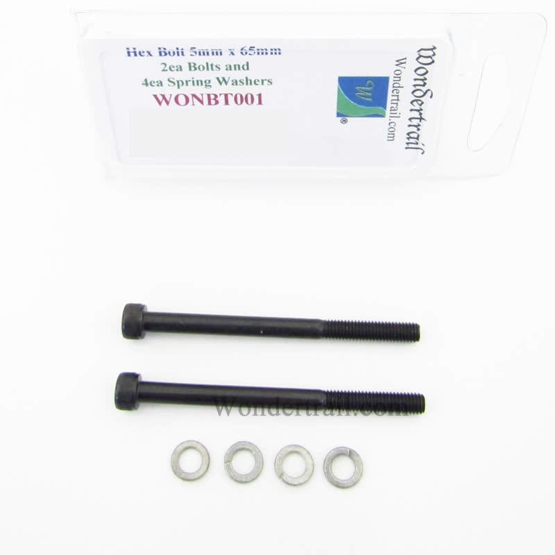 WONBT001 Hex Head Bolt 5mm X 65mm With Washers 4 - 5mm Pack of 2 (ONLINE ORDER ONLY)