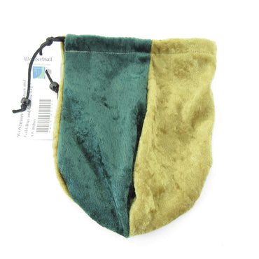 WONDB009 Velvet Green and Gold Dice and Gaming Bag 6 x 7 inches Wondertrail (ONLINE ORDER ONLY)
