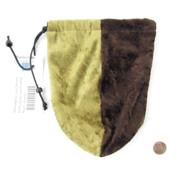 WONDB010 Velvet Brown and Gold Dice and Gaming Bag 6 x 7 inches Wondertrail (ONLINE ORDER ONLY)