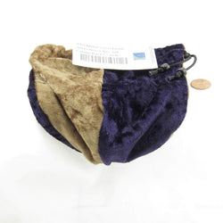 WONDB028 Velvet Purple and Lt Brown Dice and Gaming Bag 6 x 7 inches (ONLINE ORDER ONLY)