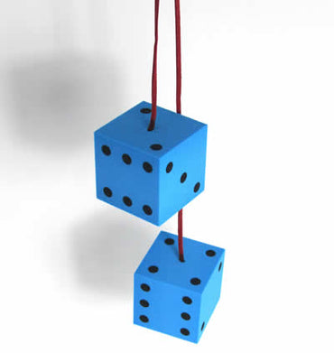 WONDG02 50mm Dangle Dice Blue Wondertrail (ONLINE ORDER ONLY)