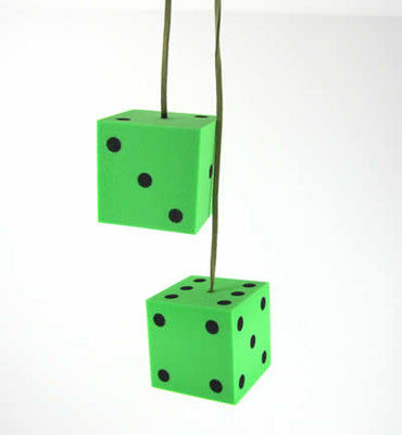 WONDG03 50mm Dangle Dice Green Wondertrail (ONLINE ORDER ONLY)
