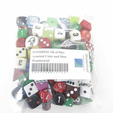 WONDIE01 1lb of Dice Assorted Color and Sizes Wondertrail (ONLINE ORDER ONLY)