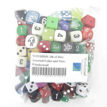 WONDIE01 1lb of Dice Assorted Color and Sizes Wondertrail (ONLINE ORDER ONLY)
