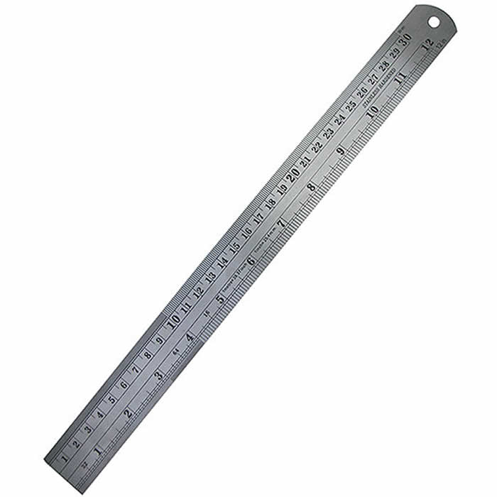 WONDS013 Steel 12in Ruler Metric and Imperial Gradients Wondertrail (ONLINE ORDER ONLY)