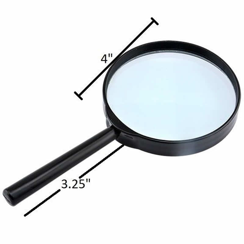 WONDS015 Black Plastic Hand Held Magnifying Glass Wondertrail (ONLINE ORDER ONLY)