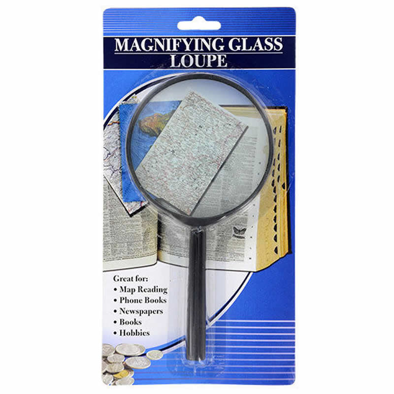 WONDS015 Black Plastic Hand Held Magnifying Glass Wondertrail (ONLINE ORDER ONLY)