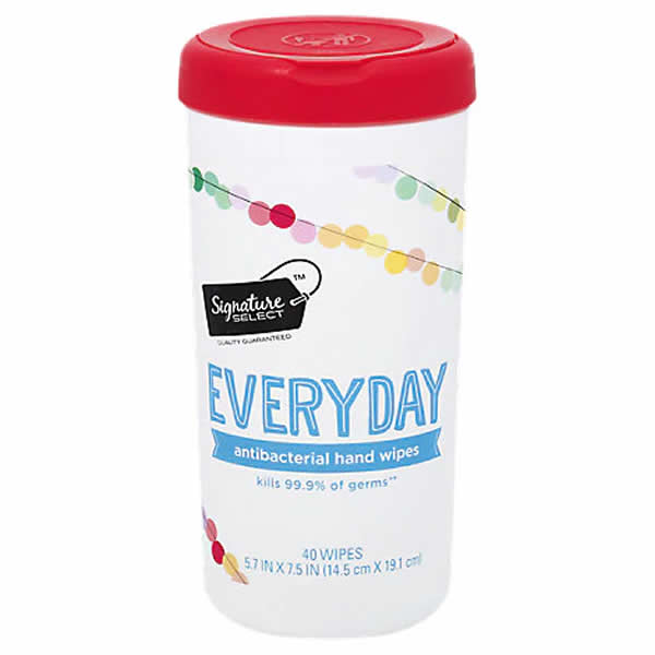 WONDS034 Signature Antibacterial Wipes 40 Count Canister (ONLINE ORDER ONLY)