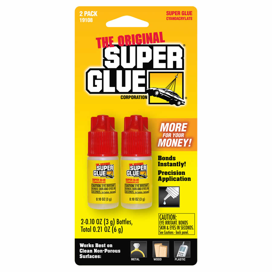 WONDS046 Super Glue 2 Pack 2 X .10oz (3g) Bottles (ONLINE ORDER ONLY)