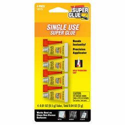 WONDS049 Super Glue Single Use 4 Pack .01oz (.5g) Tubes (ONLINE ORDER ONLY)