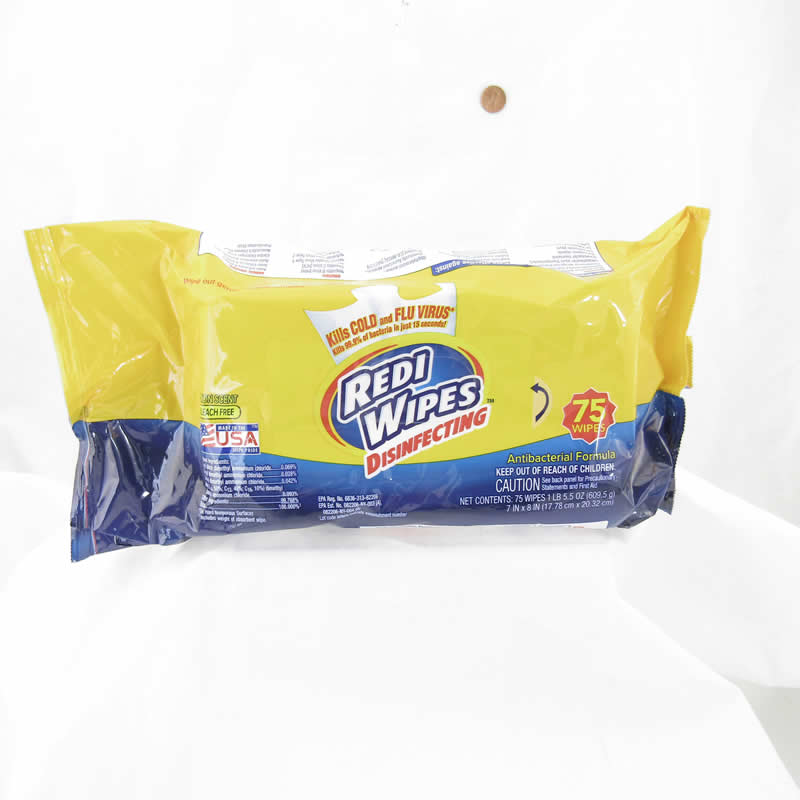 WONDS052 Redi Wipes Antibacterial Wipes 75ct (ONLINE ORDER ONLY)