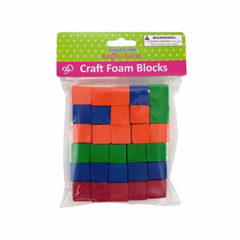 WONDSCC889 Foam Blocks 19mm Assorted Colors Set Of 30 Pc (ONLINE ORDER ONLY)